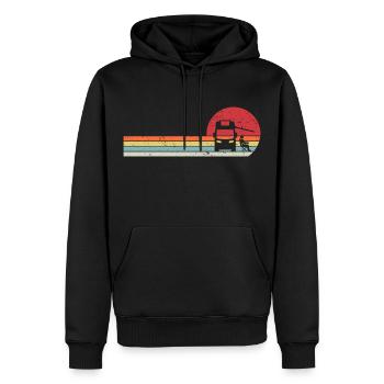 retro motorhome camper cadeau camping-car campeur - Sweat à capuche Premium bio Homme - noir - Devant - Nico (187cm)