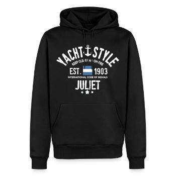 Yacht style Keep clear i am on fire, code Juliet - Men’s Premium Organic Hoodie - black - Front - Nico (187cm)