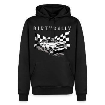 Schmutzige Rallye - Männer Premium Bio Hoodie - Schwarz - Vorne - Nico (187cm)