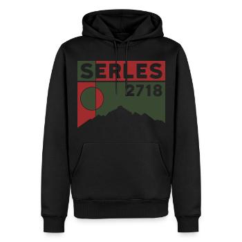 Serles Höhe Gipfel Wanderung Bergtour Stubaital - Männer Premium Bio Hoodie - Schwarz - Vorne - Nico (187cm)