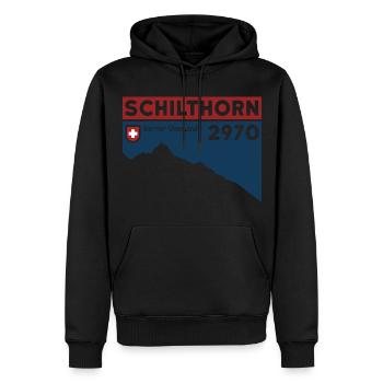 Randonnée au Schilthorn, Ski, Oberland bernois, Suisse - Sweat à capuche Premium bio Homme - noir - Devant - Nico (187cm)