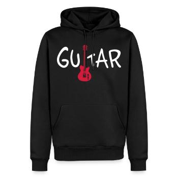 Guitare musique musicien guitariste rock concert - Sweat à capuche Premium bio Homme - noir - Devant - Nico (187cm)