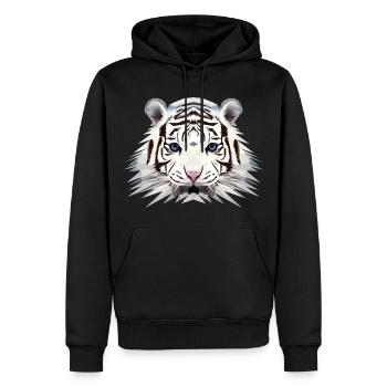 Polygon Design White Tiger Weißer Tiger Snowtiger - Männer Premium Bio Hoodie - Schwarz - Vorne - Nico (187cm)