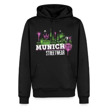 Munich Munich Skyline City Germany Graffiti - Men’s Premium Organic Hoodie - black - Front - Nico (187cm)