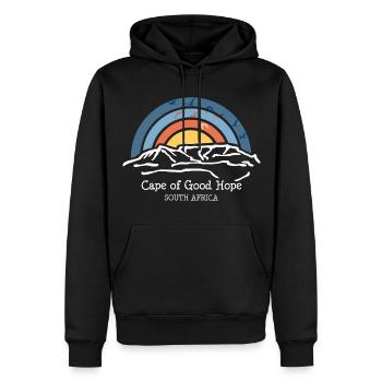 Cape of Good Hope, Cape Town, South Africa - Men’s Premium Organic Hoodie - black - Front - Nico (187cm)