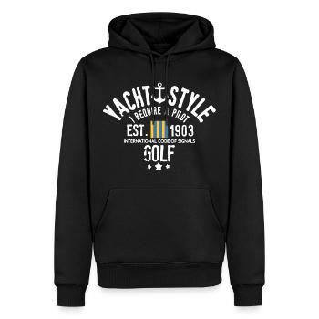 Yacht style I require a pilot Golf - Men’s Premium Organic Hoodie - black - Front - Nico (187cm)