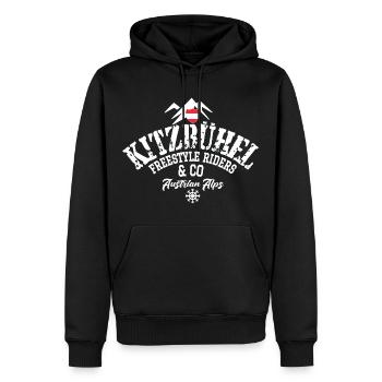 Kitzbuhel Freestyle riders Austrian Alps - Men’s Premium Organic Hoodie - black - Front - Nico (187cm)