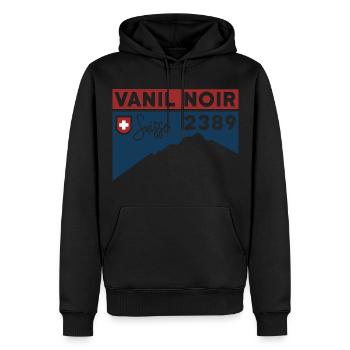 Tour Vanil Noir Berg Besteigung Camping Wandern - Männer Premium Bio Hoodie - Schwarz - Vorne - Nico (187cm)