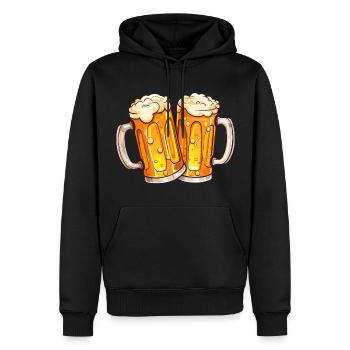Chopes à bière Chopes à bière Verres à bière Bière Boire de l’alcool - Sweat à capuche Premium bio Homme - noir - Devant - Nico (187cm)