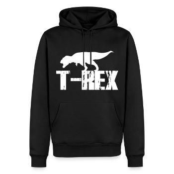 T Rex - Sweat à capuche Premium bio Homme - noir - Devant - Nico (187cm)