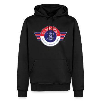 Es heißt Moin Lustiger Spruch Nordsee Ostsee - Männer Premium Bio Hoodie - Schwarz - Vorne - Nico (187cm)