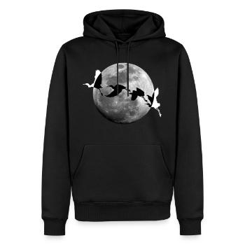 Vögel im Vollmond Mond Vogel - Männer Premium Bio Hoodie - Schwarz - Vorne - Nico (187cm)