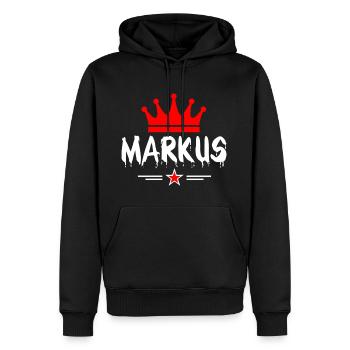 Markus Krone - Männer Premium Bio Hoodie - Schwarz - Vorne - Nico (187cm)