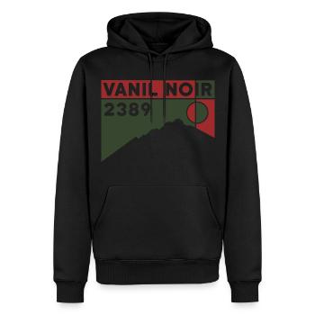 Berg Vanil Noir - Männer Premium Bio Hoodie - Schwarz - Vorne - Nico (187cm)
