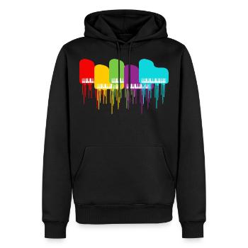Buntes Klavier | Musikinstrument Piano Pianist - Männer Premium Bio Hoodie - Schwarz - Vorne - Nico (187cm)