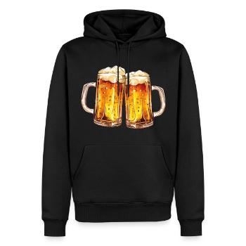 Chopes à bière Chopes à bière Verres à bière Bière à boire de l’alcool - Sweat à capuche Premium bio Homme - noir - Devant - Nico (187cm)