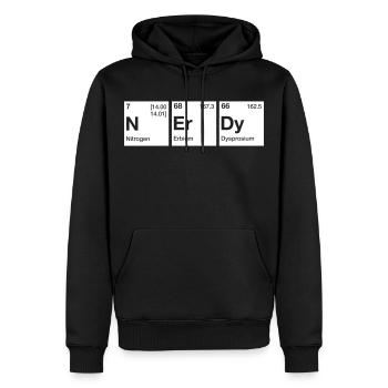 Nerdy Periodensystem Wort - Männer Premium Bio Hoodie - Schwarz - Vorne - Nico (187cm)