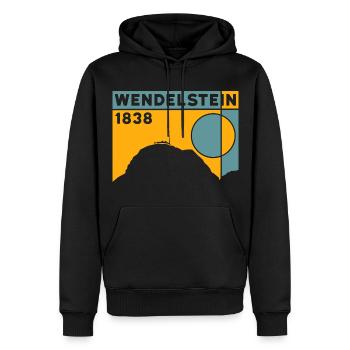 Wendelstein Finisher Wanderung Wandern Klettern - Männer Premium Bio Hoodie - Schwarz - Vorne - Nico (187cm)