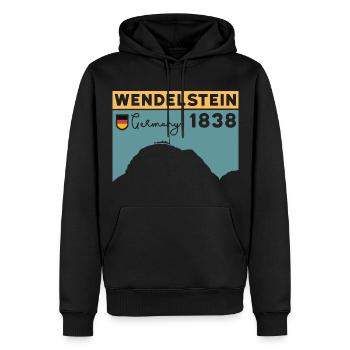Wendelstein Finisher Wanderung Wandern Klettern - Männer Premium Bio Hoodie - Schwarz - Vorne - Nico (187cm)