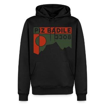 Piz Badile North Ridge Mountain Guide Ascent Souvenir - Men’s Premium Organic Hoodie - black - Front - Nico (187cm)