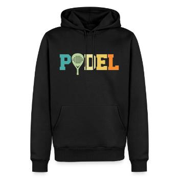 Retro-Padel - Männer Premium Bio Hoodie - Schwarz - Vorne - Nico (187cm)