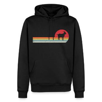 Retro Ziege T-Shirt - Männer Premium Bio Hoodie - Schwarz - Vorne - Nico (187cm)