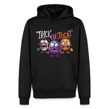 Halloween Monstre Trick Or Treat Mignon Creepy - Sweat à capuche Premium bio Homme - noir - Devant - Nico (187cm)