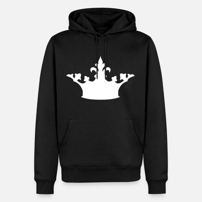Krone - Männer Premium Bio Hoodie - Schwarz