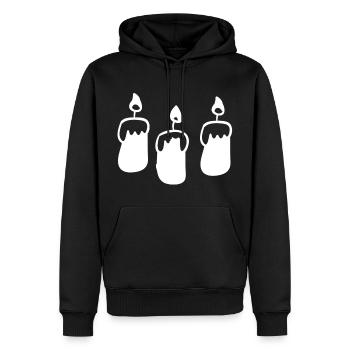 bougies - Sweat à capuche Premium bio Homme - noir - Devant - Nico (187cm)