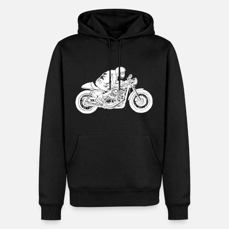 Motorradfahrer - Männer Premium Bio Hoodie - Schwarz