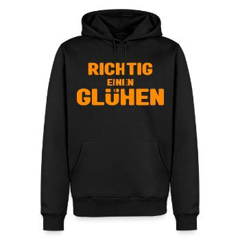 Saufen. Richtig einen glühen - Männer Premium Bio Hoodie - Schwarz - Vorne - Nico (187cm)