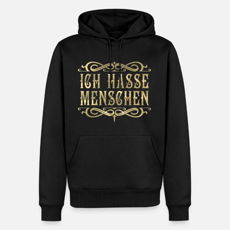 Ich hasse Menschen! - Männer Premium Bio Hoodie - Schwarz