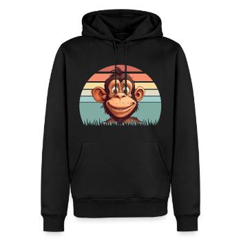 Affe - Männer Premium Bio Hoodie - Schwarz - Vorne - Nico (187cm)