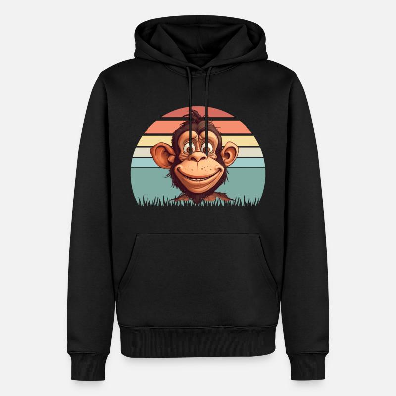 Singe - Sweat à capuche Premium bio Homme - noir