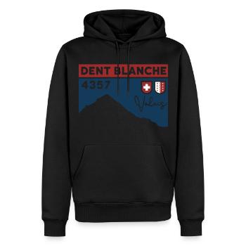 Dent Blanche Granges Valais Itinéraire normal randonnée alpine - Sweat à capuche Premium bio Homme - noir - Devant - Nico (187cm)