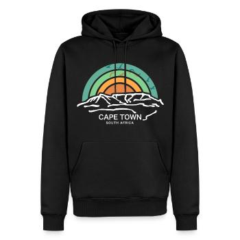 Cape Town Kapstadt Südafrika Tafelberg Wanderung - Männer Premium Bio Hoodie - Schwarz - Vorne - Nico (187cm)