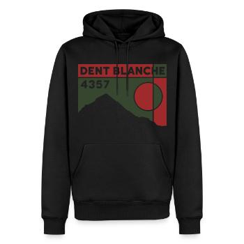Dent Blanche Granges Valais Itinéraire normal randonnée alpine - Sweat à capuche Premium bio Homme - noir - Devant - Nico (187cm)