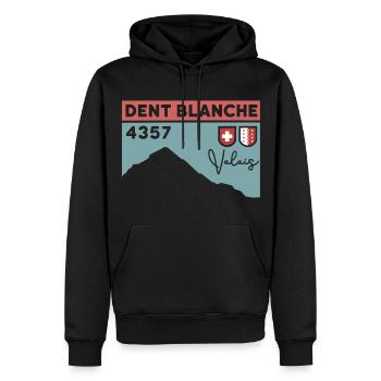 Dent Blanche Granges Valais Itinéraire normal randonnée alpine - Sweat à capuche Premium bio Homme - noir - Devant - Nico (187cm)