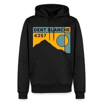 Dent Blanche Granges Valais Itinéraire normal randonnée alpine - Sweat à capuche Premium bio Homme - noir - Devant - Nico (187cm)