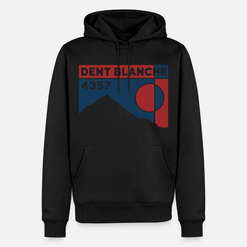 Dent Blanche Granges Valais Itinéraire normal randonnée alpine - Sweat à capuche Premium bio Homme - noir