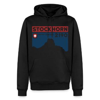 Stockhorn Wandern Berner Oberland Wanderung Thun - Männer Premium Bio Hoodie - Schwarz - Vorne - Nico (187cm)