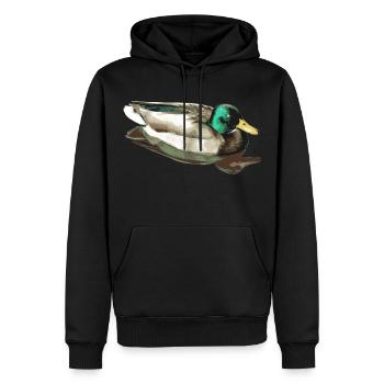 Die Wild Ente oder Stockente ist unverwechselbar - Männer Premium Bio Hoodie - Schwarz - Vorne - Nico (187cm)