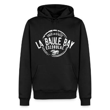 La Baule Bay Fresh Salty - Sweat à capuche Premium bio Homme - noir - Devant - Nico (187cm)