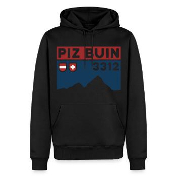 Berg Piz Buin Tour Bergtour Wanderung Andenken - Männer Premium Bio Hoodie - Schwarz - Vorne - Nico (187cm)