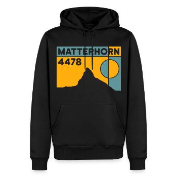 Matterhorn Höhe Zermatt Wallis Wanderung Schweiz - Männer Premium Bio Hoodie - Schwarz - Vorne - Nico (187cm)