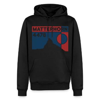Matterhorn Höhe Zermatt Wallis Wanderung Schweiz - Männer Premium Bio Hoodie - Schwarz - Vorne - Nico (187cm)