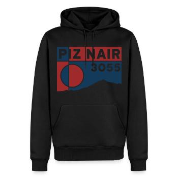 Piz Nair Höhe Randonnée en téléphérique de St Moritz - Sweat à capuche Premium bio Homme - noir - Devant - Nico (187cm)