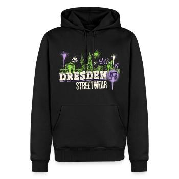 Dresden Skyline City Germany Graffiti - Men’s Premium Organic Hoodie - black - Front - Nico (187cm)