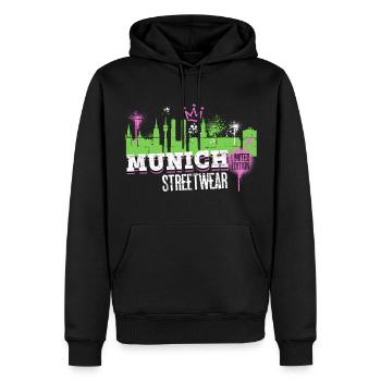 Munich Munich Skyline City Germany Graffiti - Men’s Premium Organic Hoodie - black - Front - Nico (187cm)