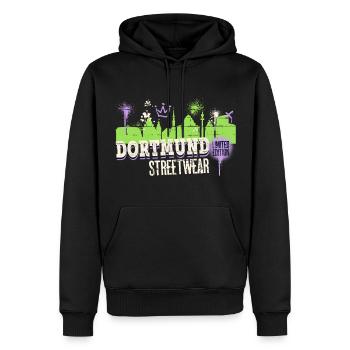 Dortmund Skyline Stadt Deutschland Graffiti - Männer Premium Bio Hoodie - Schwarz - Vorne - Nico (187cm)